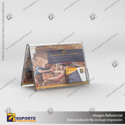 TARJETERO EN PORTA GRAFICA ACRILICO A5 (14.8*21 CMS) FORMATO A HORIZONTAL 1.5 MM