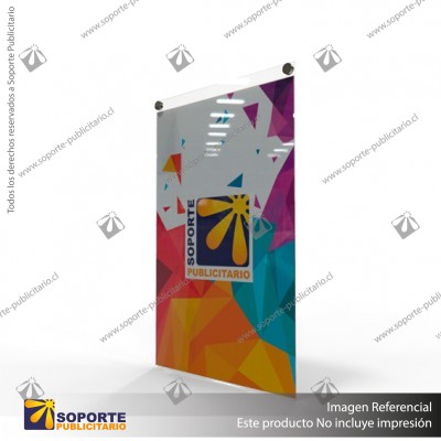 PORTA GRAFICA ACRILICO A4 (21*29.7 CMS) FORMATO MURO VERTICAL 1.7 MM (C12)