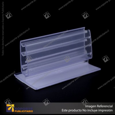 PORTA STOPPER FLEXIBLE CON ADHESIVO 75*38*38 MM ESPESOR GRAFICA 3-5 MM